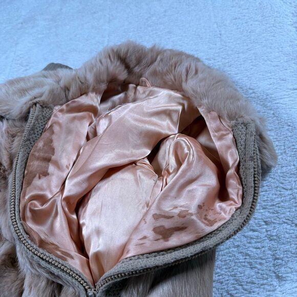 Vintage 70s Ashleigh’s Furworks Rabbit Youth Genuine Zip Up Jacket - Picture 6 of 10